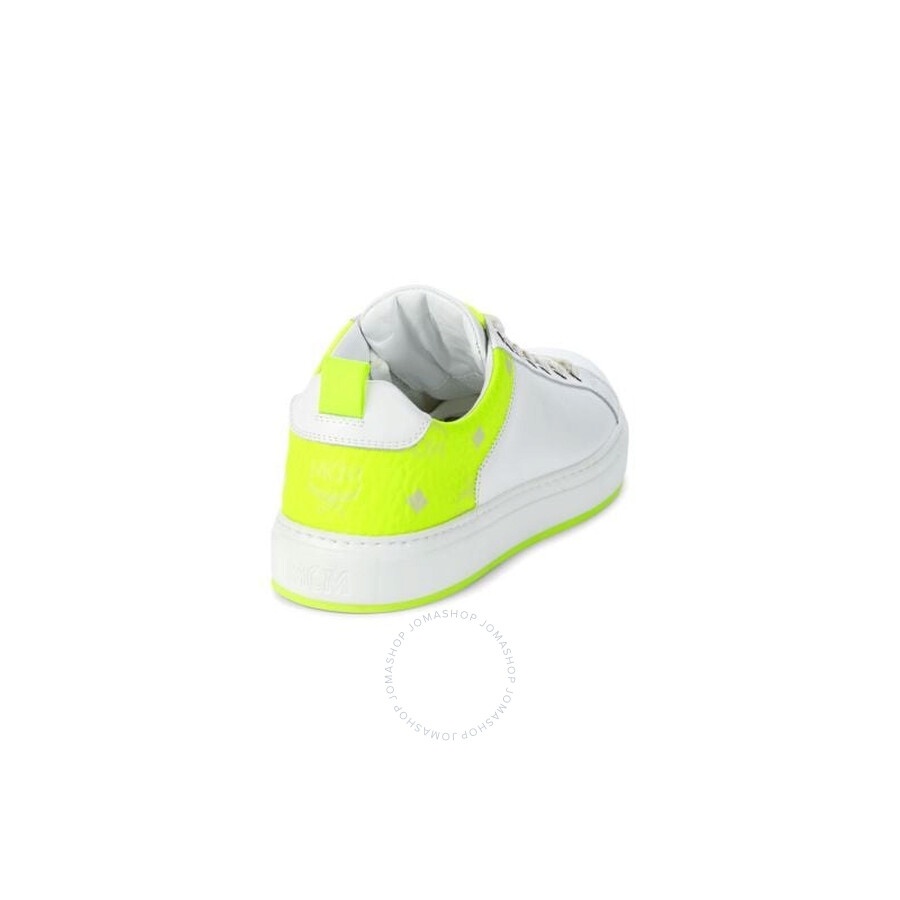 MCM Neon-Trimmed Leather Sneakers - 3