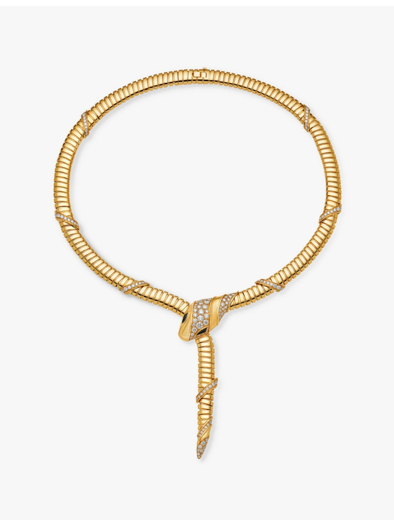Serpenti Tubogas 18ct yellow-gold, 3.08ct brilliant-cut diamond and onyx necklace 1