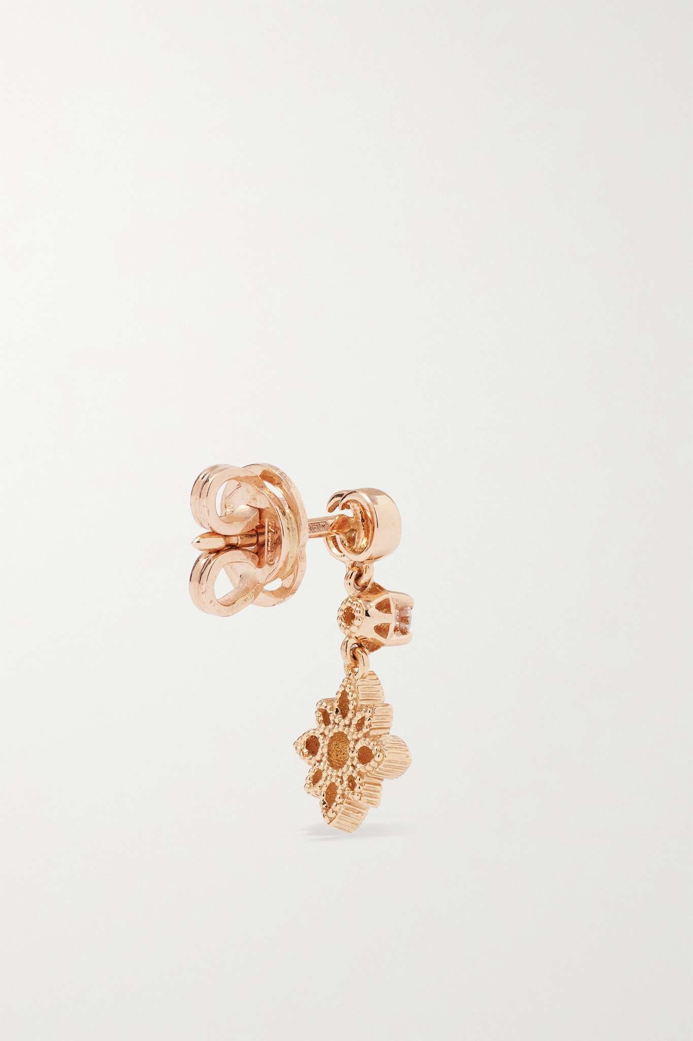 Flora 18-karat rose gold diamond earrings - 3