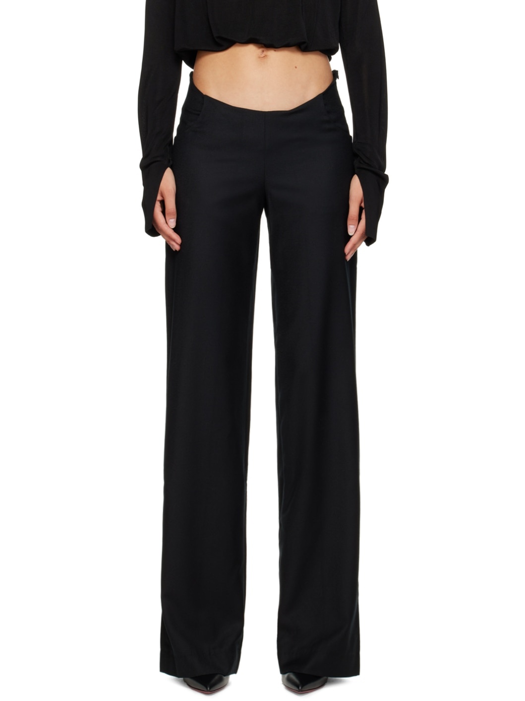 Black Wool Trousers - 1