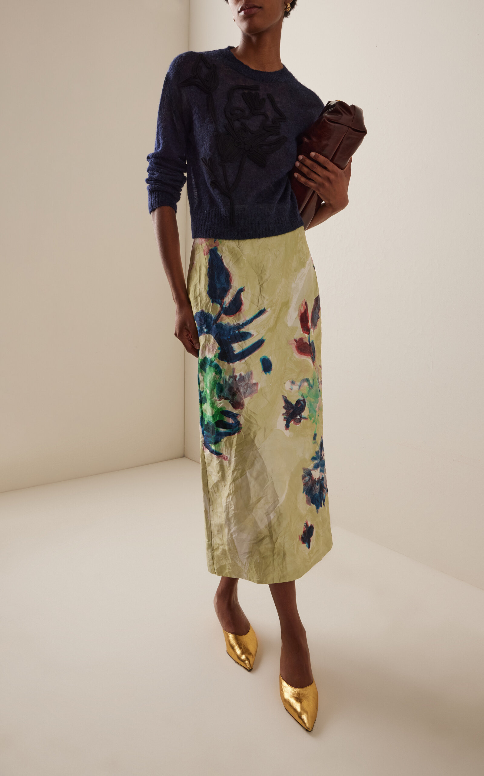 Knit Embroidered Sweater navy - 4