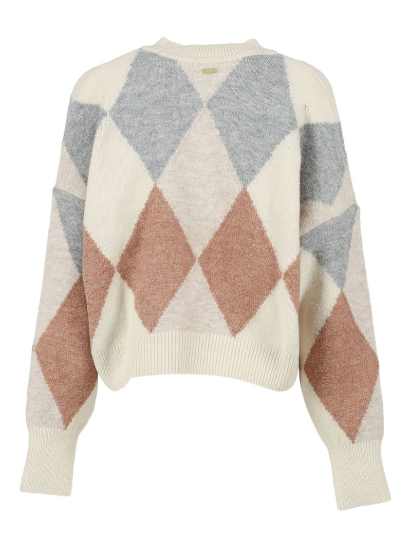 Barbour diamond-pattern wool-blend cardigan outlook