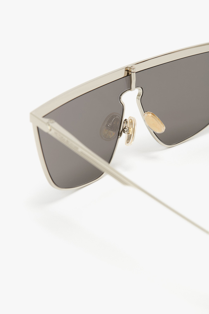 Geometric Visor Sunglasses In Silver-Mirror 5