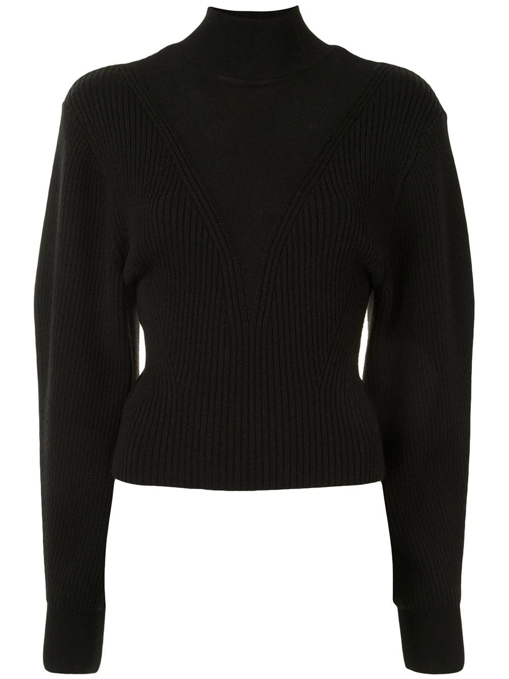 backless ribbed-knit jumper - 1