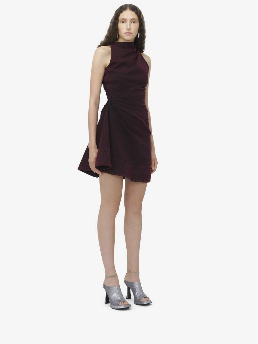 Overdyed Denim Mini Dress - 3