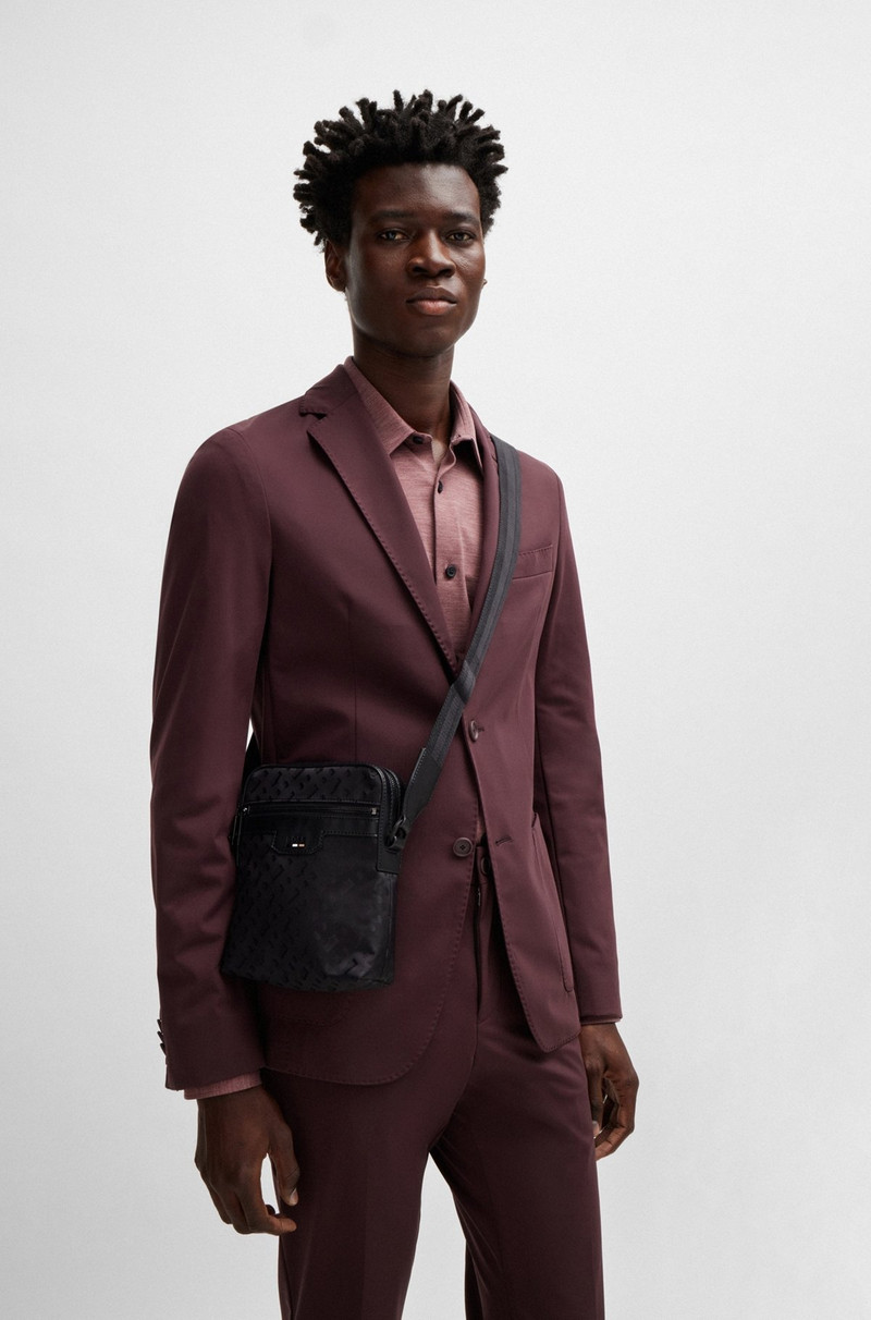 BOSS MONOGRAM-JACQUARD REPORTER BAG WITH LOGO DETAIL outlook