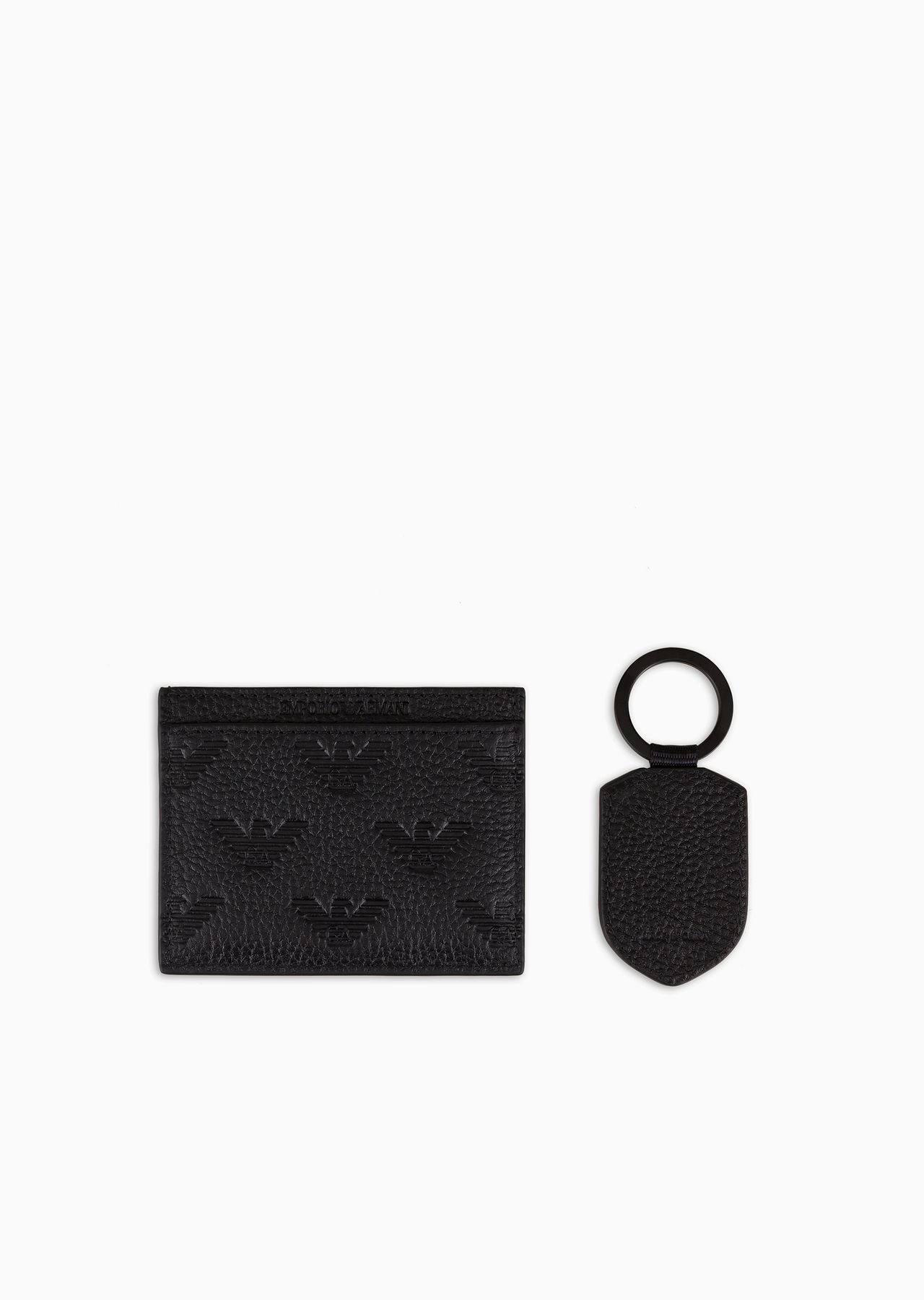 Gift box with leather wallet and keyring with all-over embossed eagle - 2