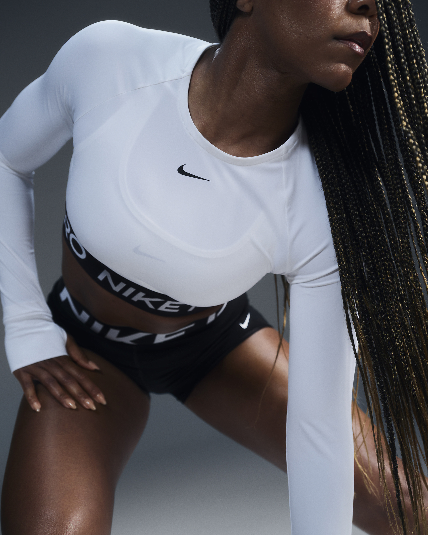 Nike Pro Women's Dri-FIT Cropped Long-Sleeve Top - 2