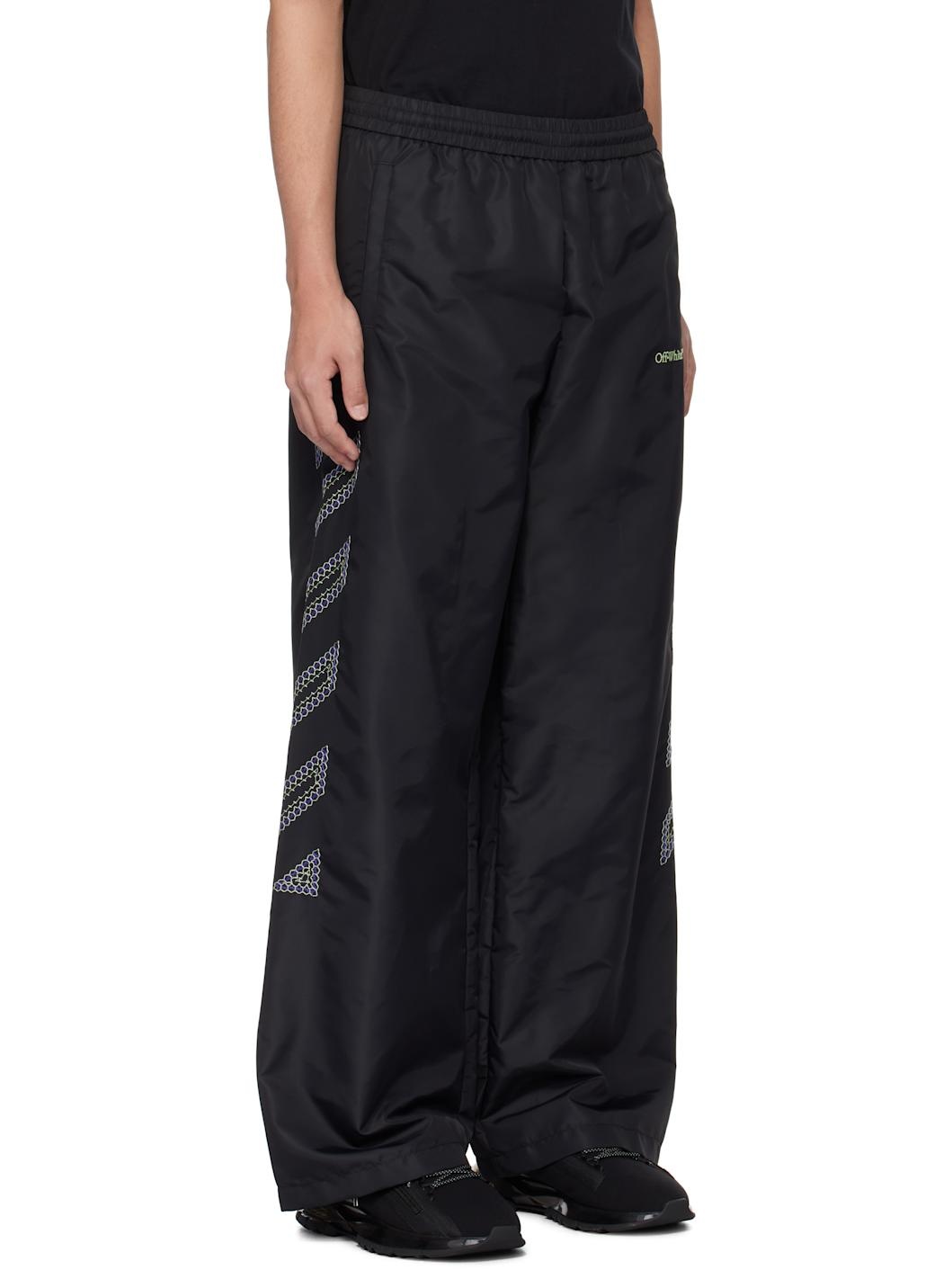 Black Diag Outl Nylon Faille Track Pants - 2
