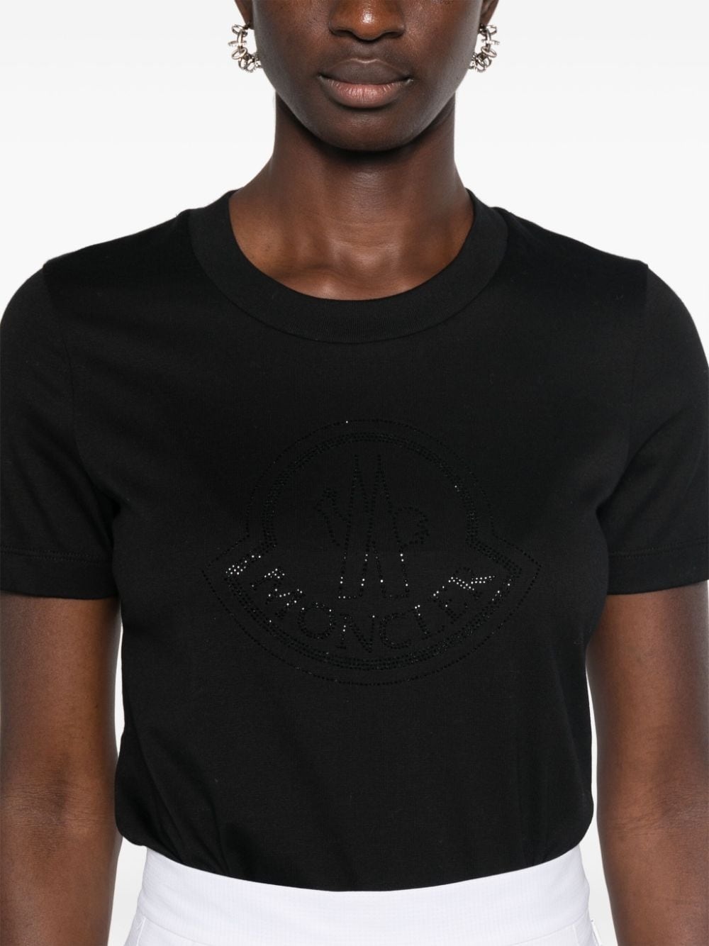 Moncler rhinestone-logo T-shirt | farfetch | REVERSIBLE