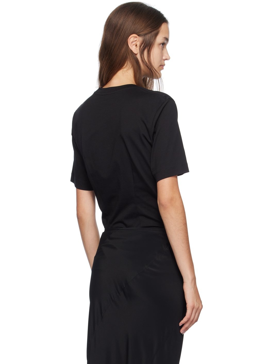 Black & Beige Paneled Bust T-Shirt - 3