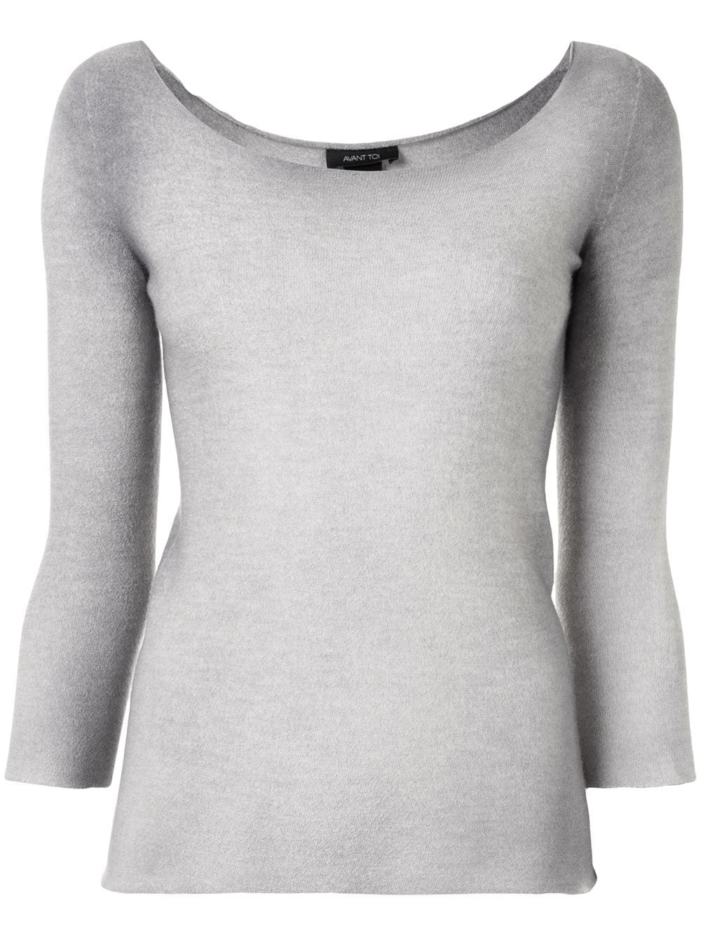 washed wide-neck top - 1