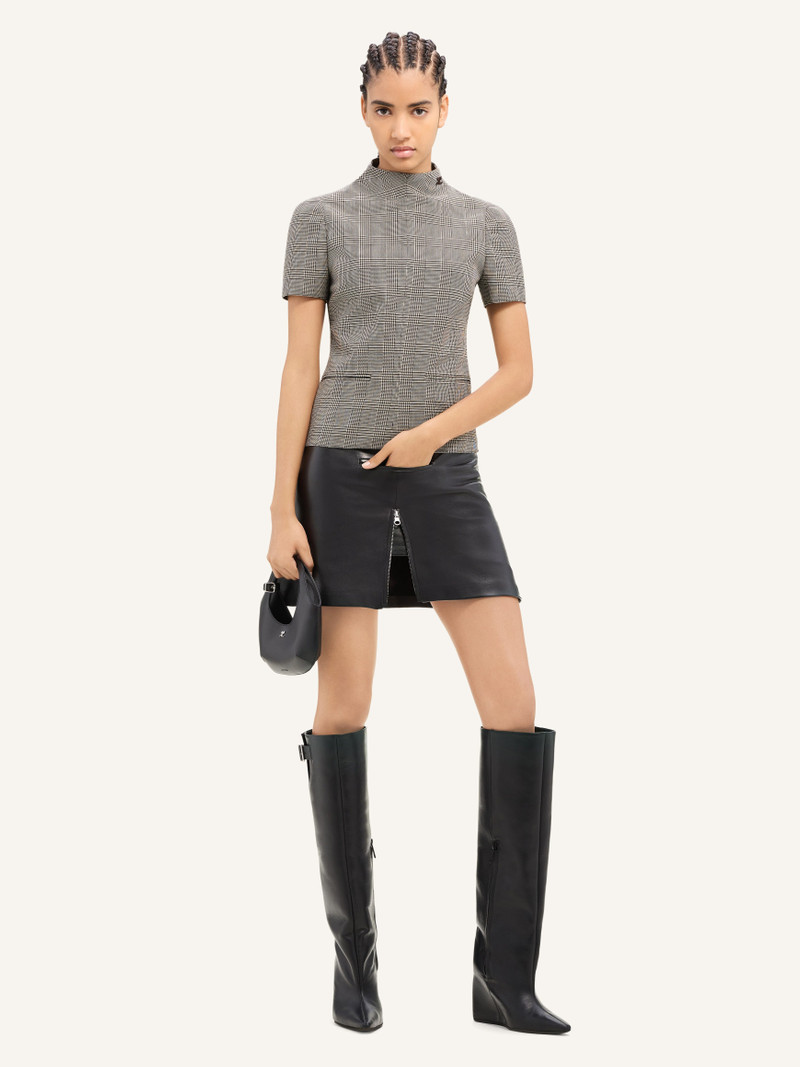 courrèges TAILORED ZIPPED LEATHER MINI SKIRT outlook