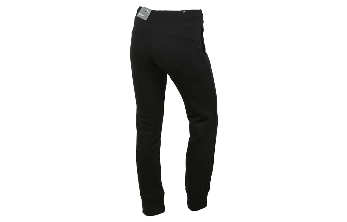 (WMNS) PUMA Essentials Sweatpants 'Black White' 586548-01 - 3