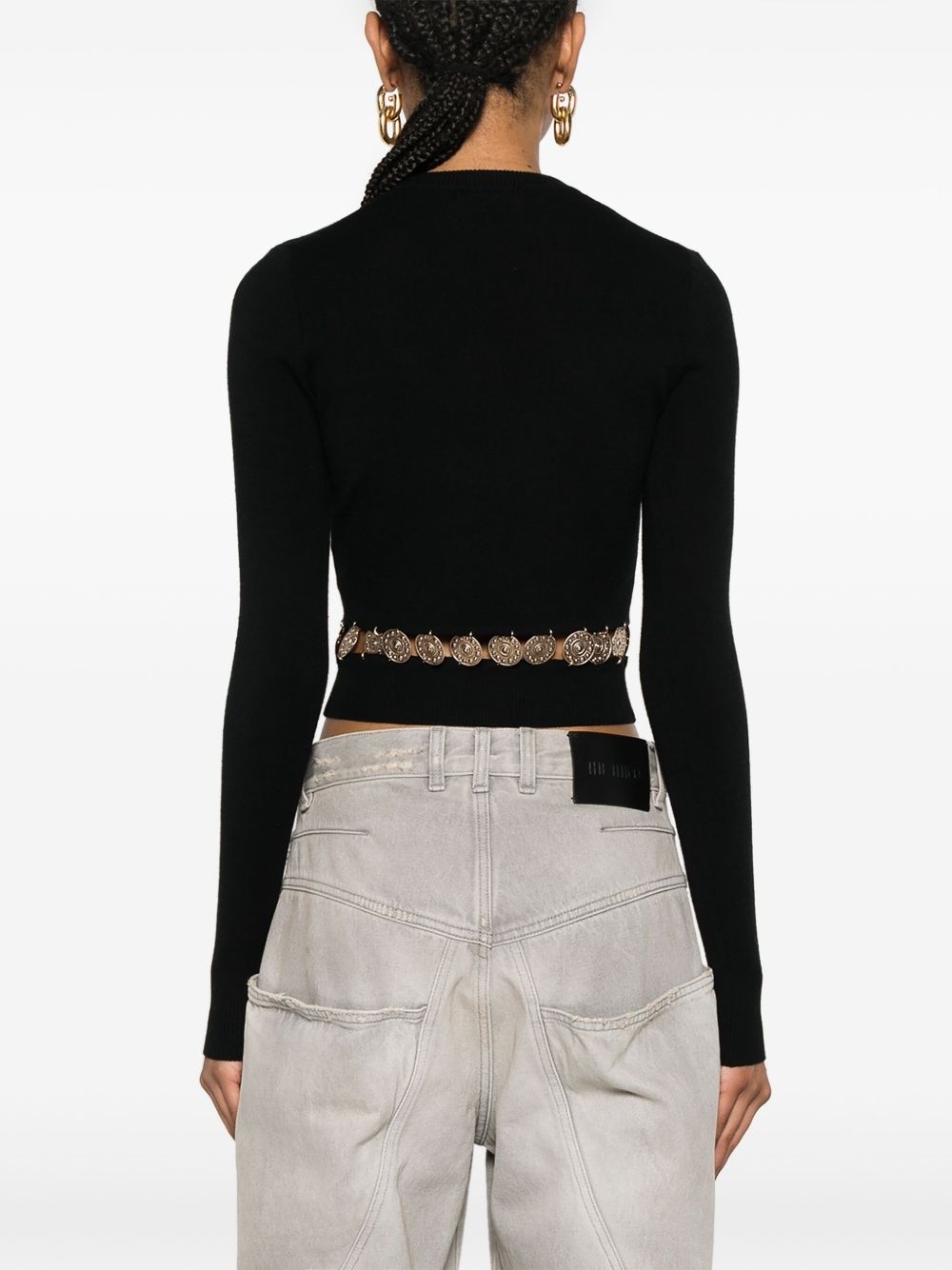 ribbed-knit studded top - 4