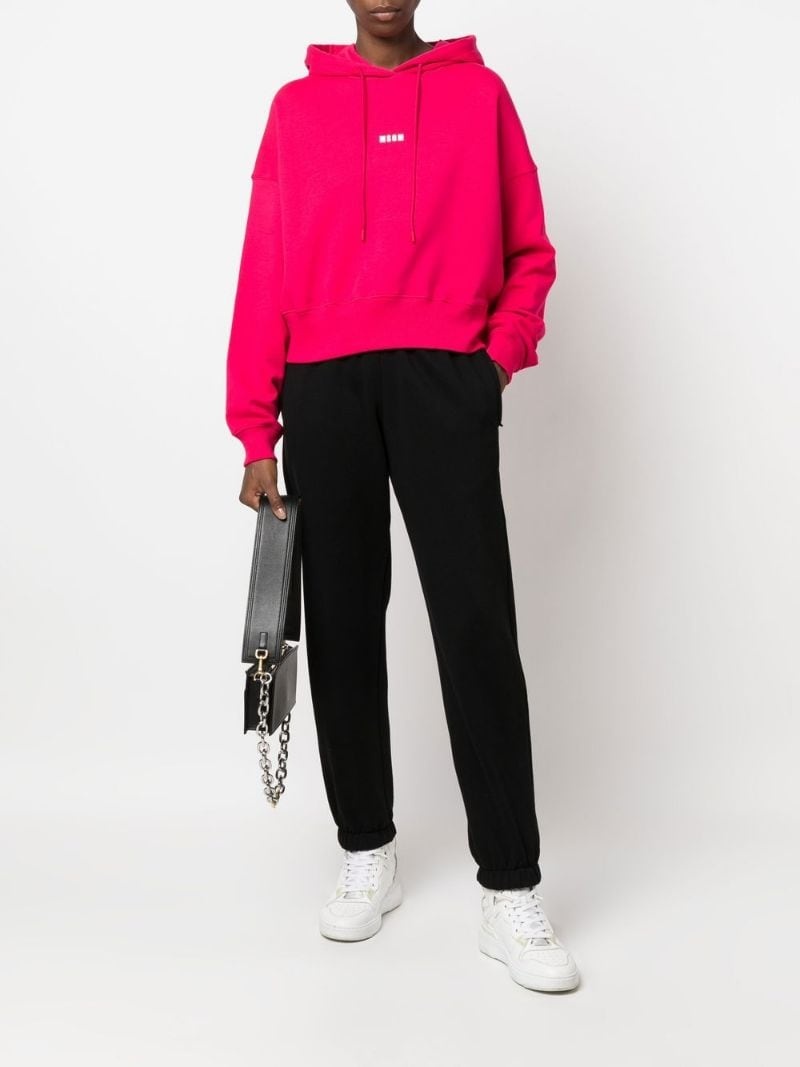 logo-print drawstring hoodie - 3