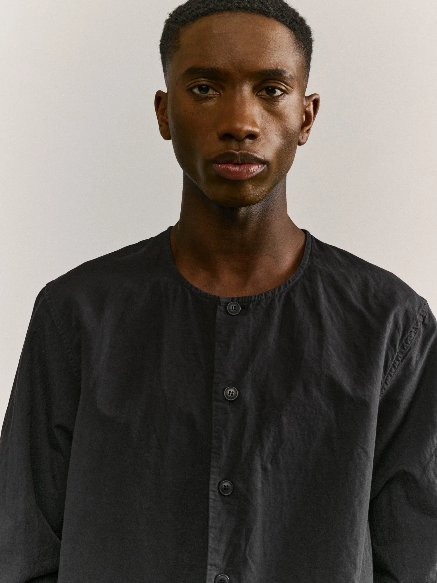 VERGER SHIRT - LIN COT - BLACK - 1