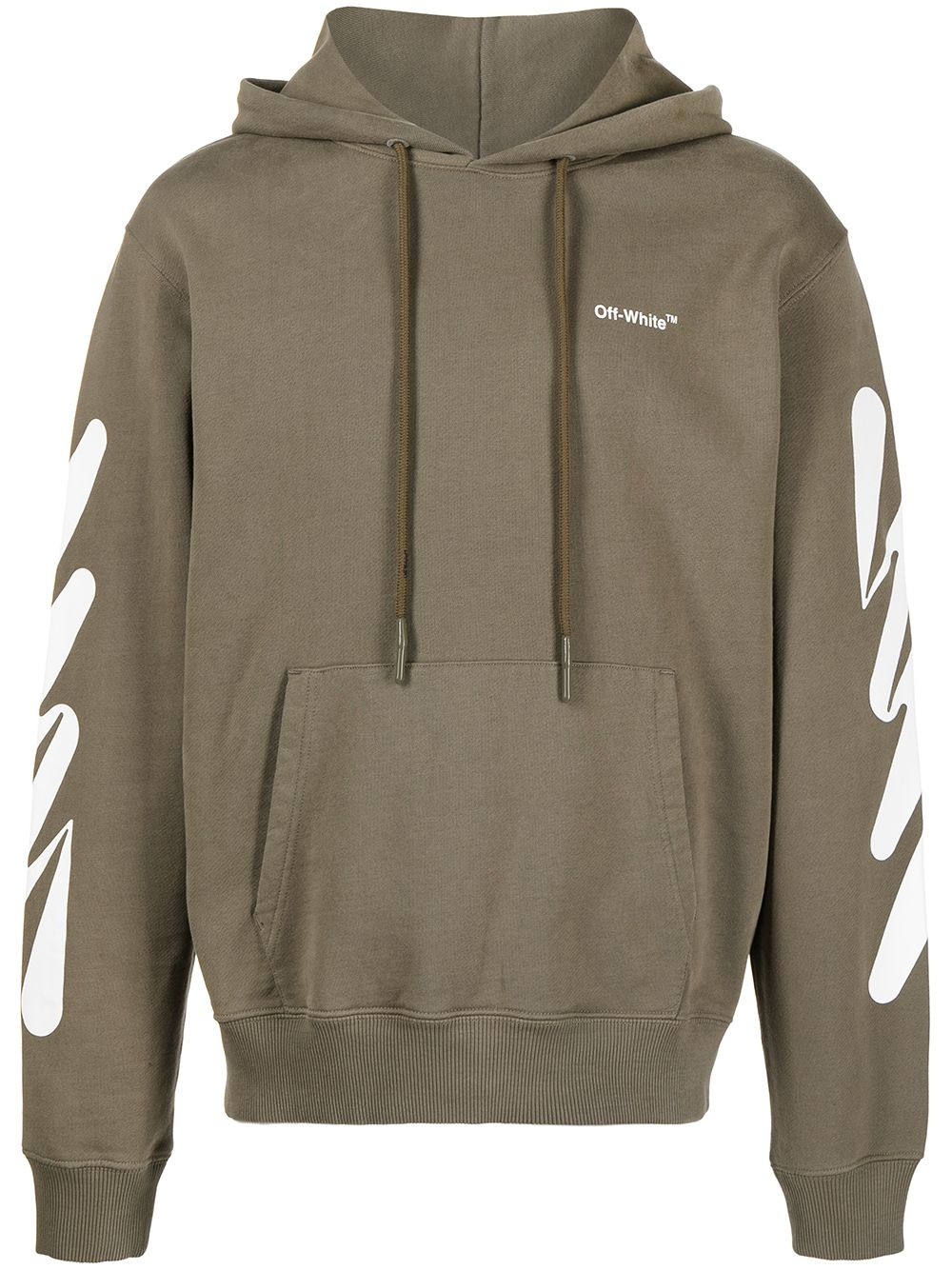 Wave Diag drawstring hoodie - 1