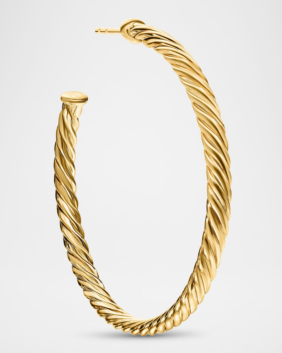 18k Cablespira Hoop Earrings, 1.5" - 5