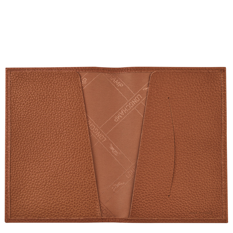 Longchamp Le Foulonné Passport cover Caramel - Leather outlook
