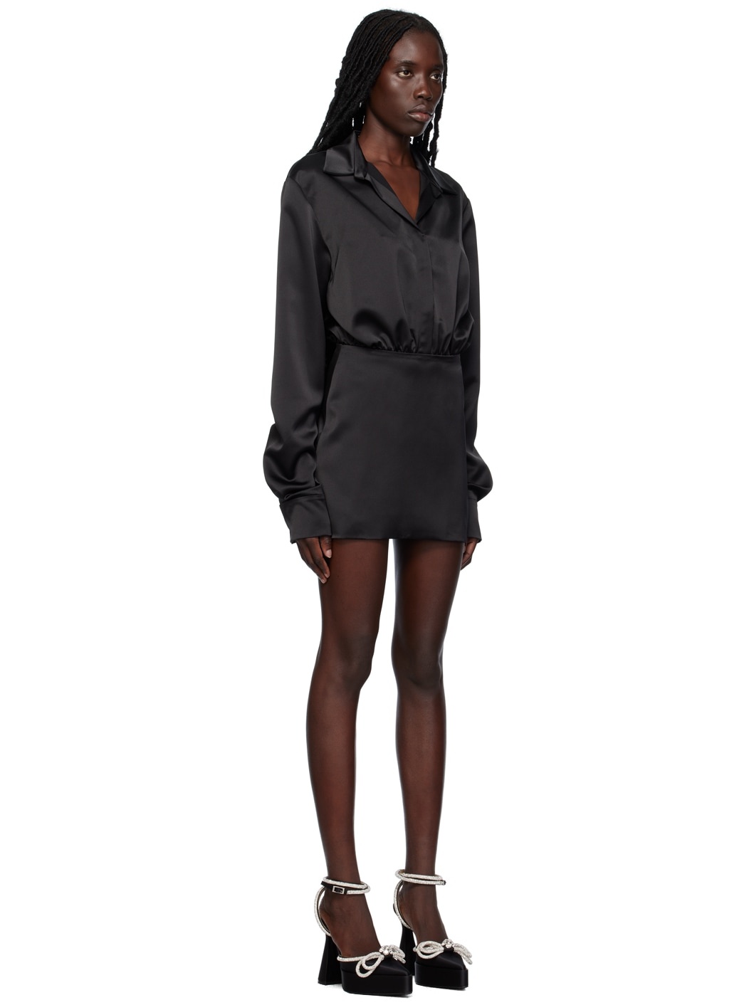 Black Karma Flower Minidress - 2
