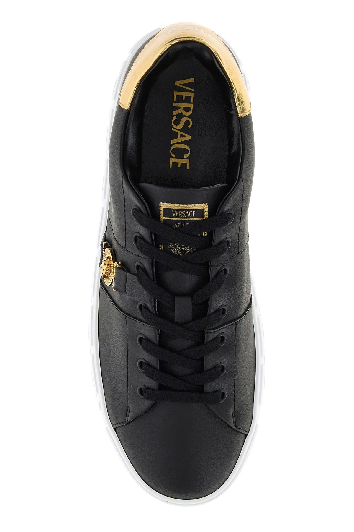 Black leather sneakers - 4