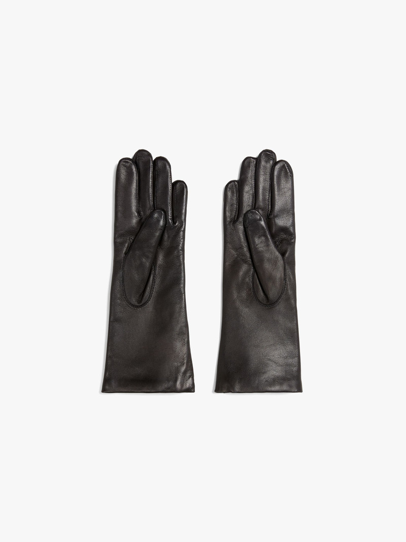 BLACK HAIRSHEEP LEATHER CASHMERE LINED GLOVES 3