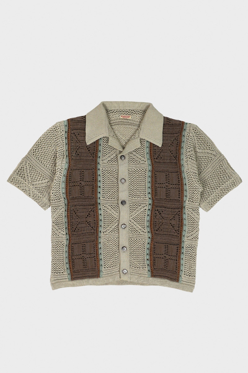 7G Crochet Knit TENNESSEE Aloha Polo - Beige 1