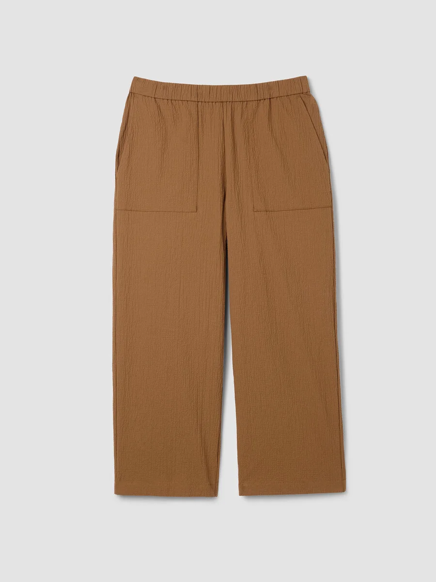 Organic Cotton Pucker Straight Pant - 1