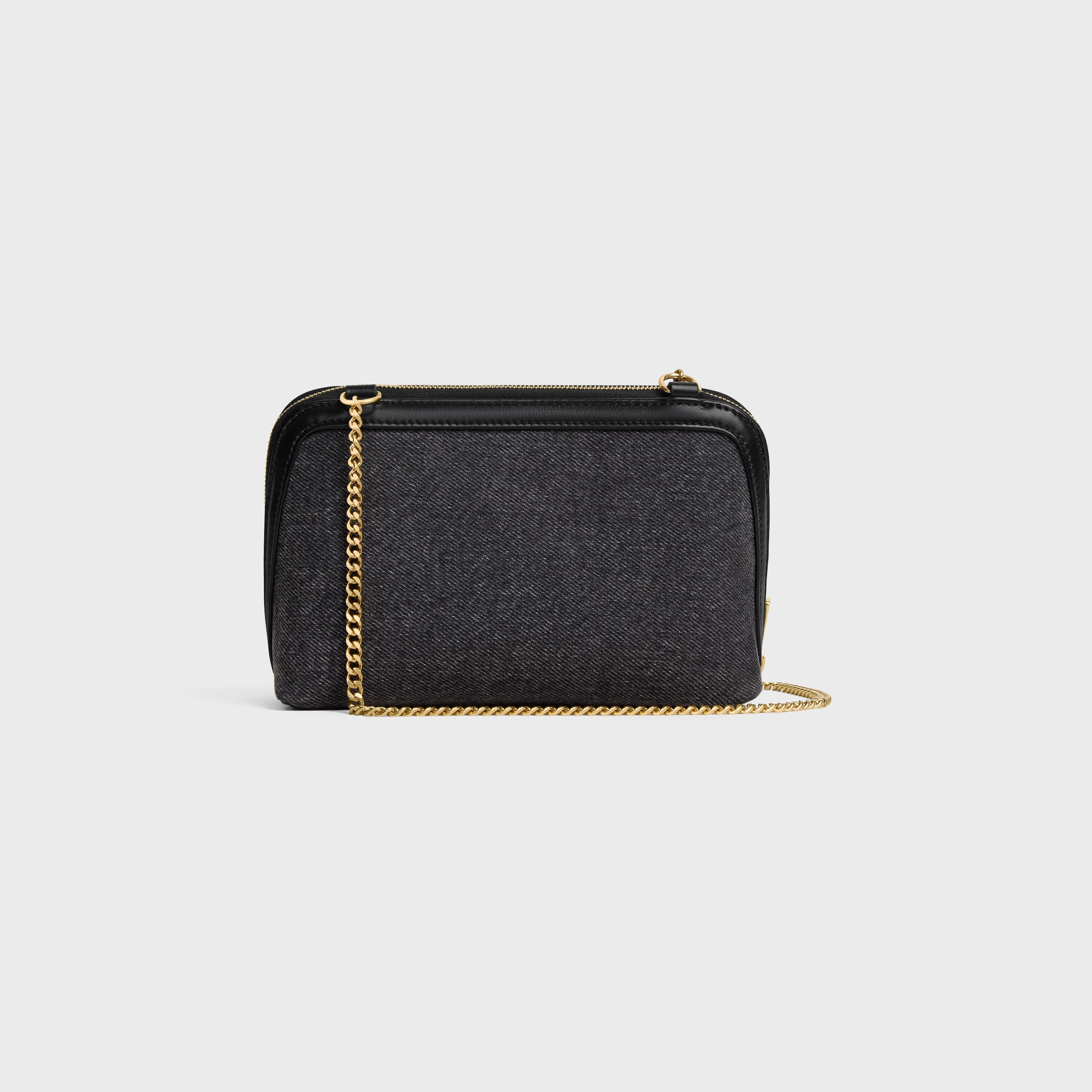 Clutch on Chain Cuir triomphe IN DENIM - 4