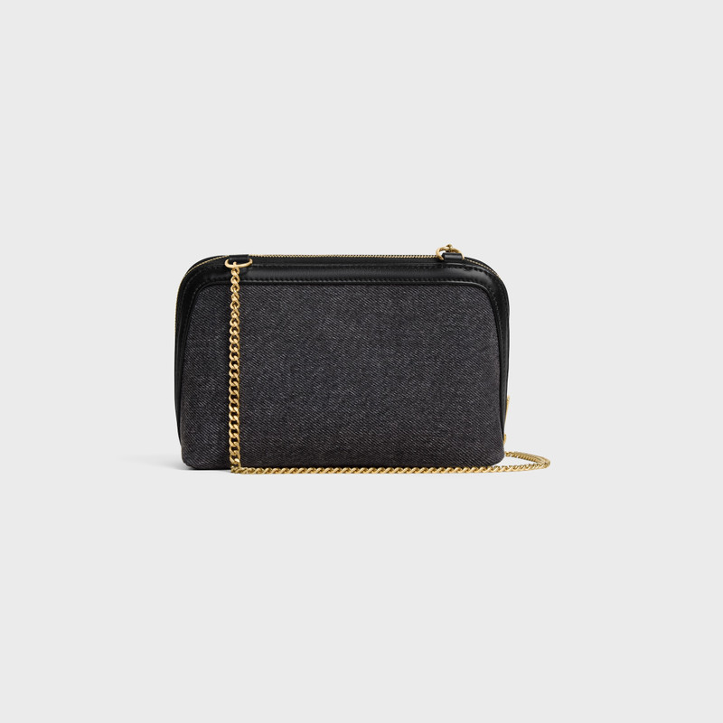 Clutch on Chain Cuir triomphe IN DENIM 4
