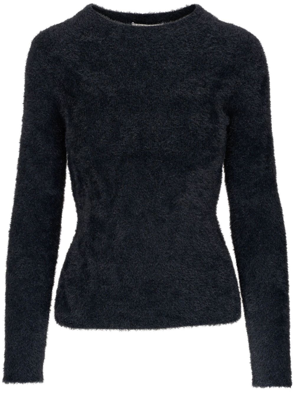 textured crew neck jumper - 1