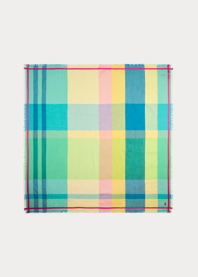 Plaid Silk-Cotton Scarf 2