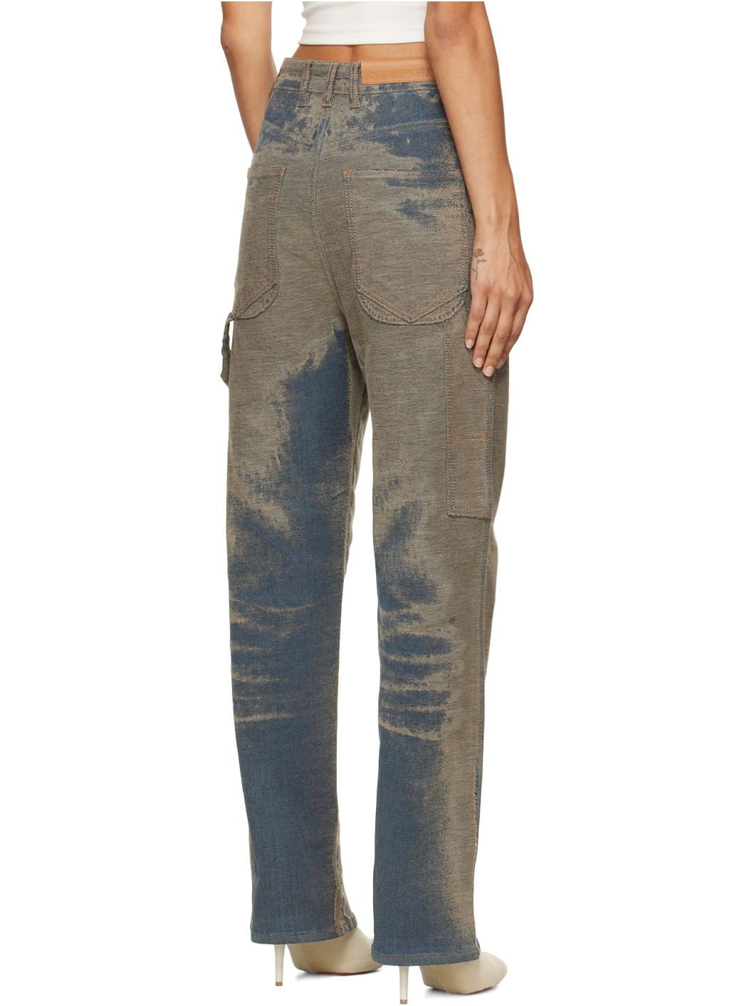 Blue Lisa Jacquard Loose Fit Carpenter Jeans - 3