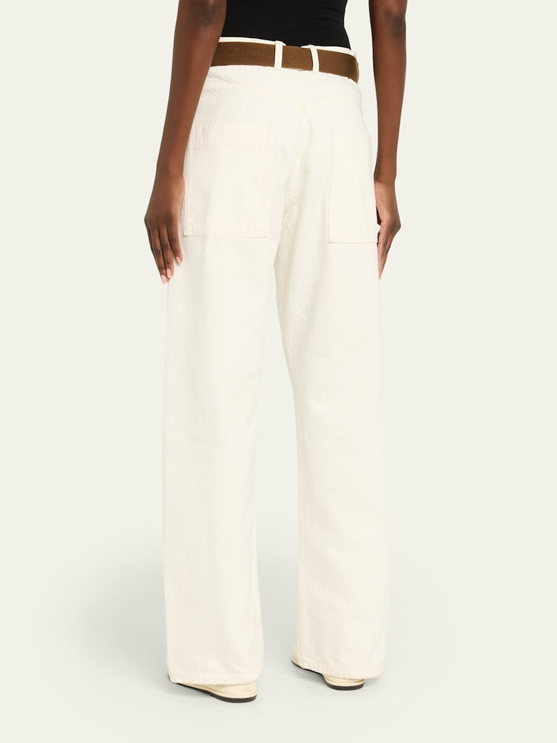 Belted Straight-Leg Denim Trousers 3