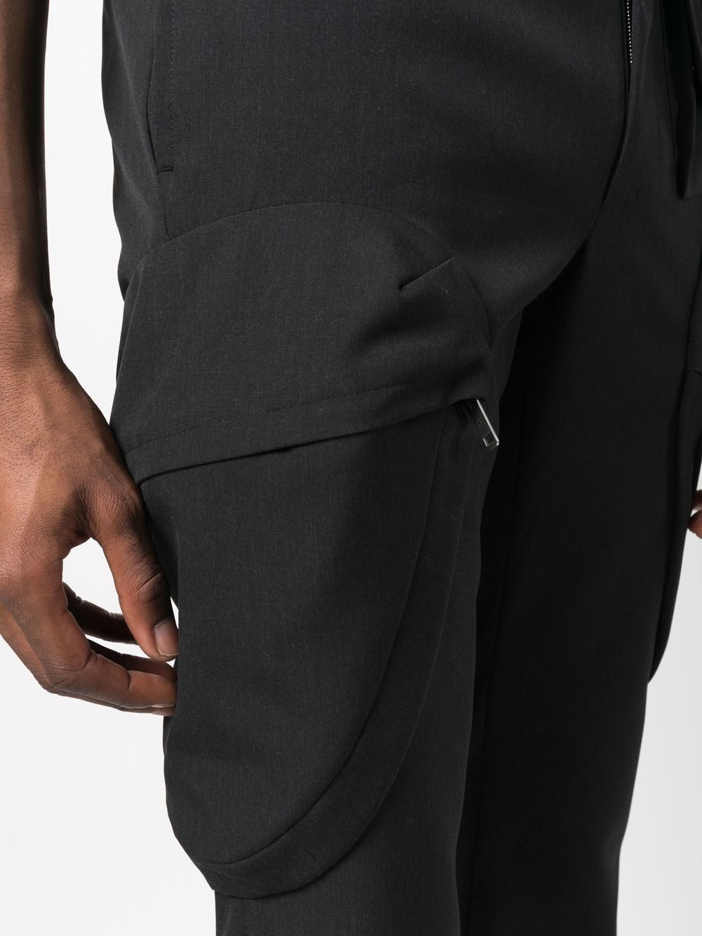 slim-cut wool trousers - 5