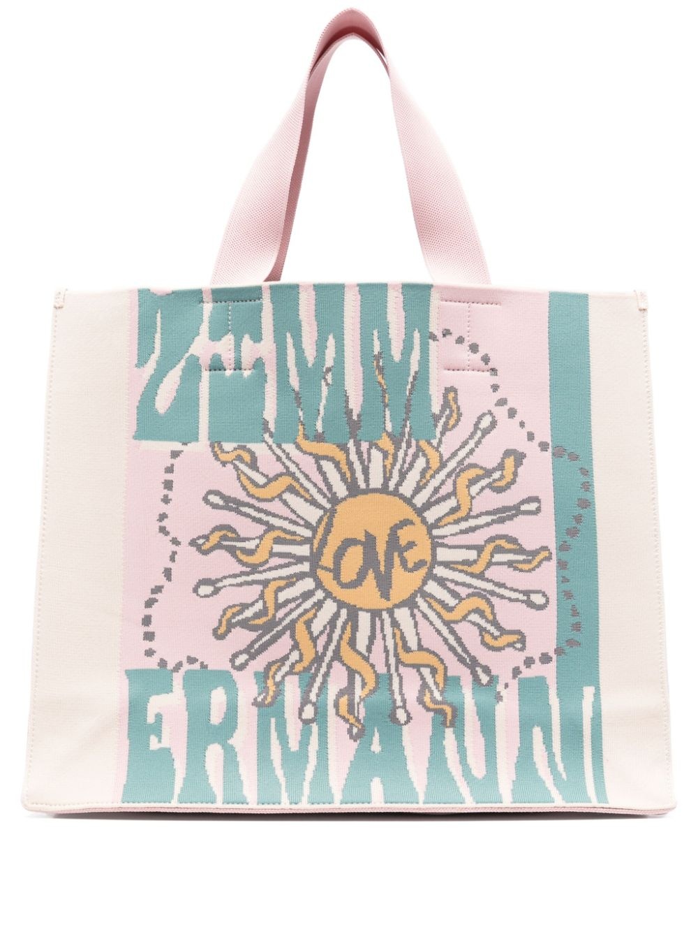 large jacquard tote bag - 1