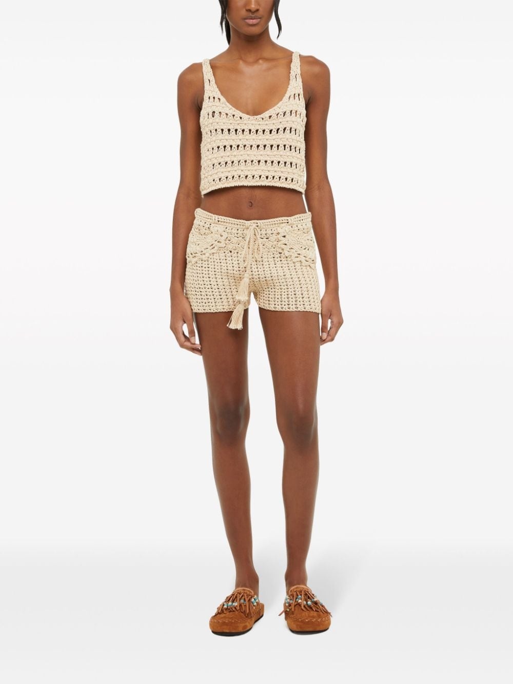 Conch Shell woven cotton shorts - 2