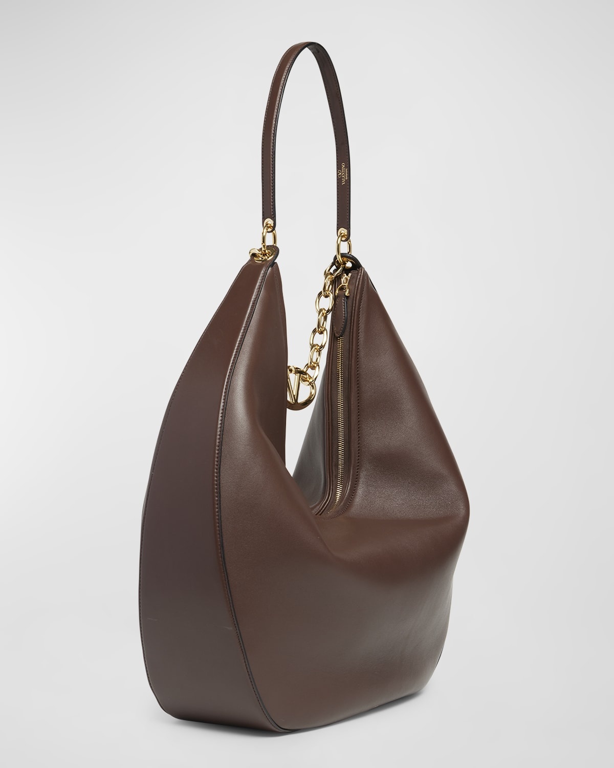 Large VLOGO Moon Leather Hobo Bag - 5