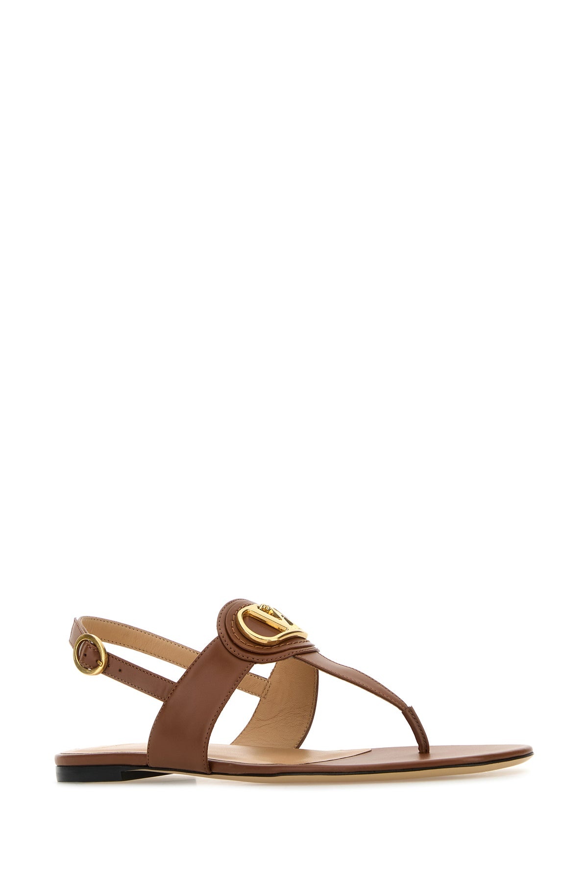 Brown leather VLogo thong sandals - 2