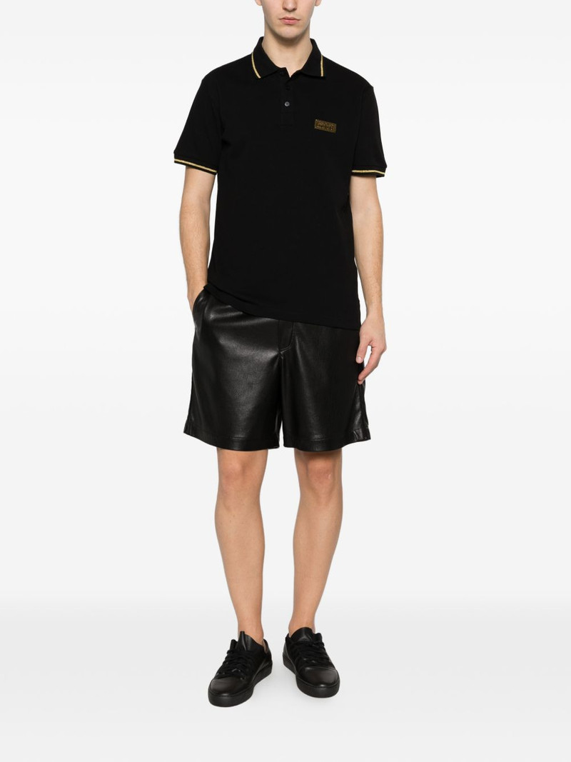VERSACE JEANS COUTURE ribbed-trim polo shirt outlook
