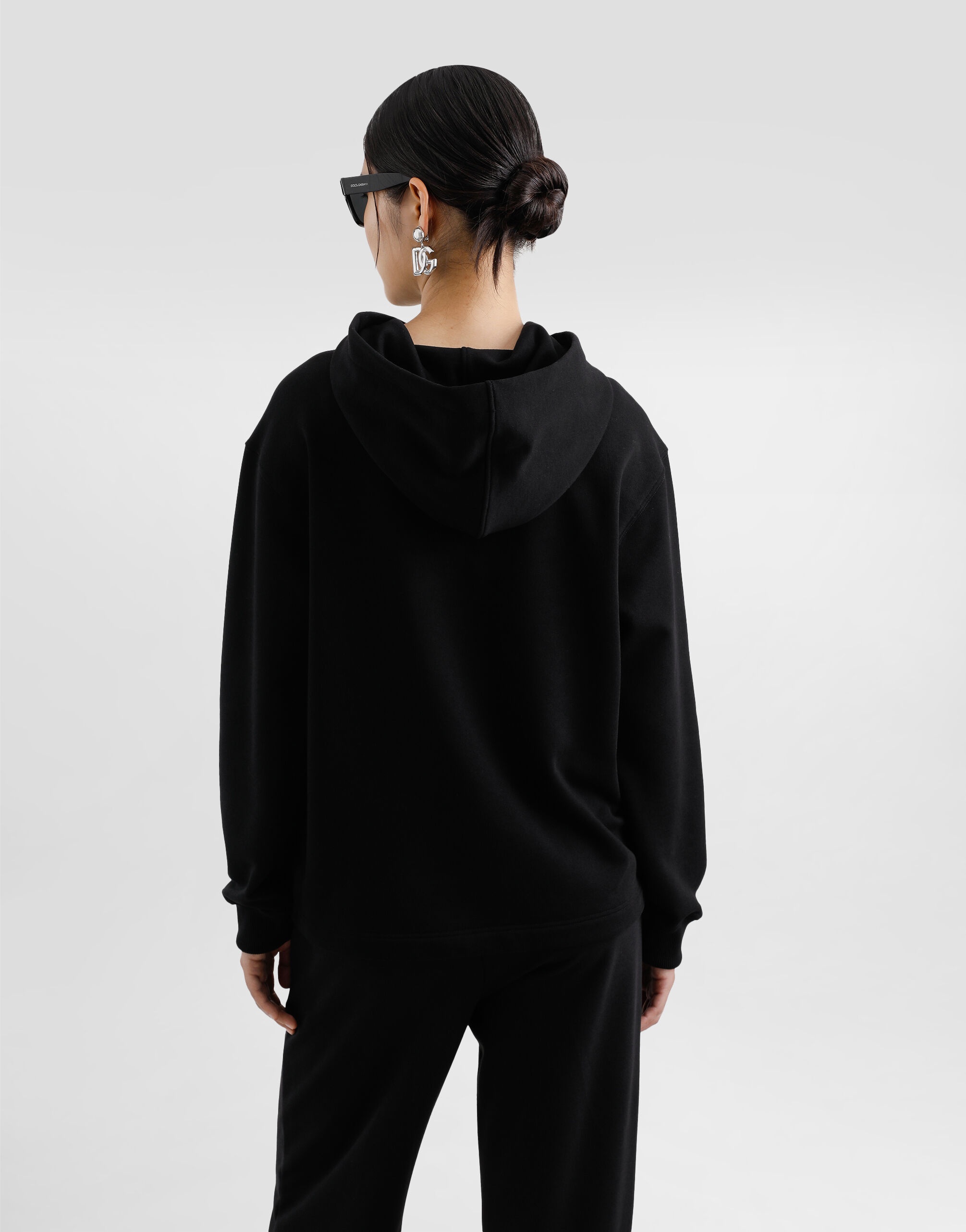 Jersey hoodie with DG embroidery - 6