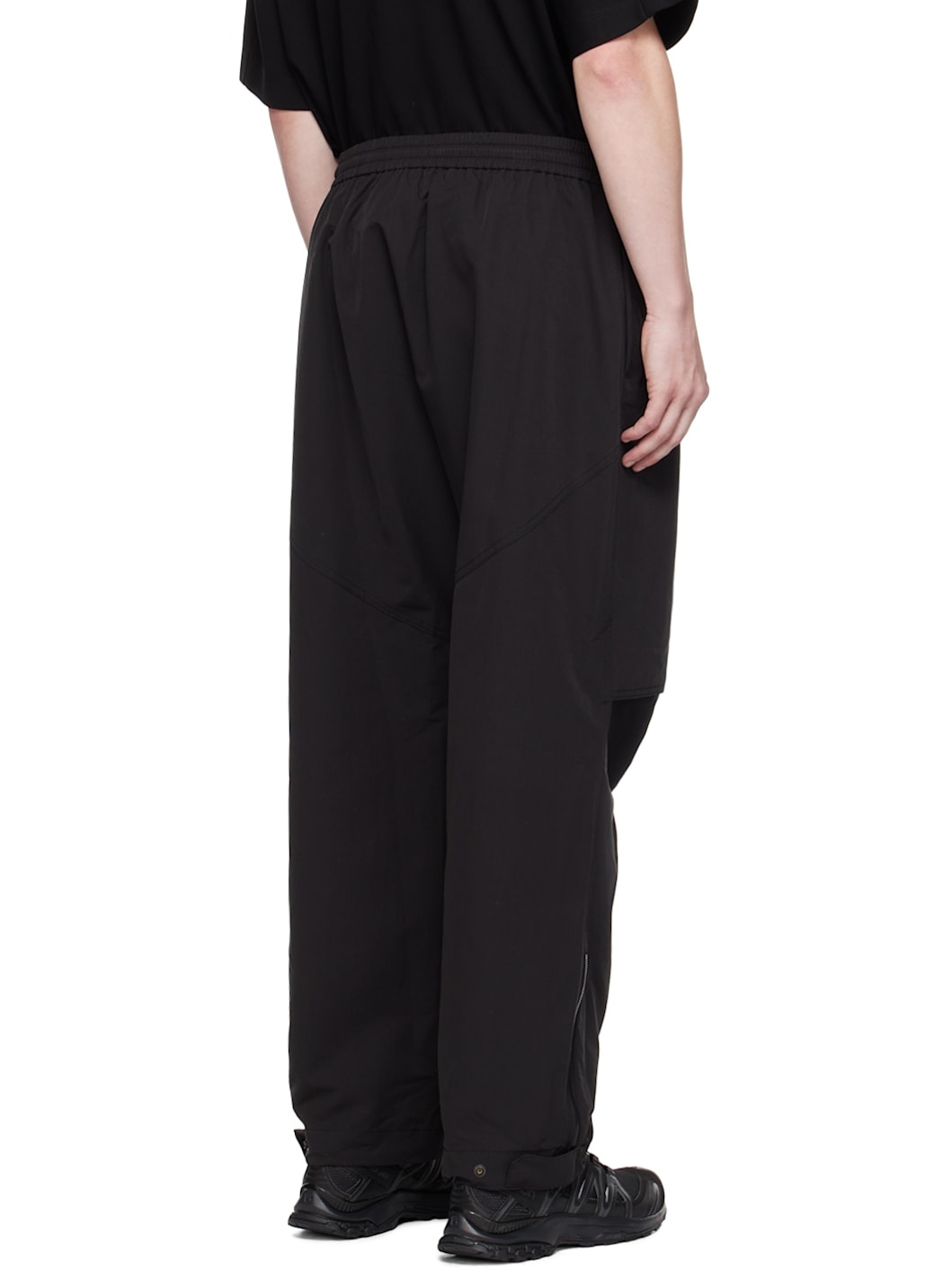 Black Dropped Inseam Trousers - 3