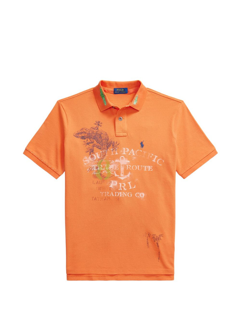 graphic-print piqué polo shirt 1