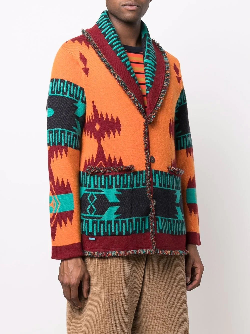 embroidered colour-block cashmere cardigan - 3