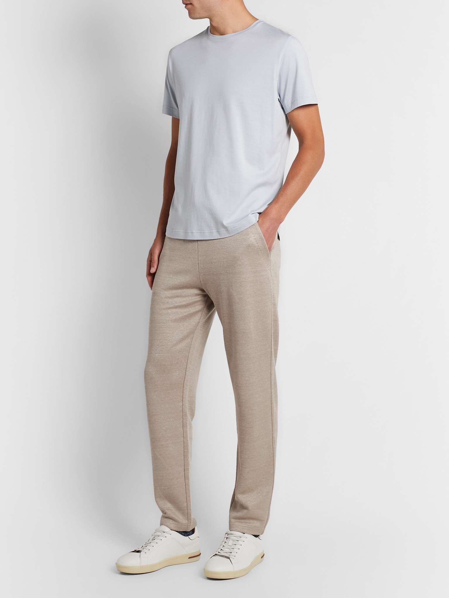 Tapered Stretch Linen-Blend Sweatpants - 2