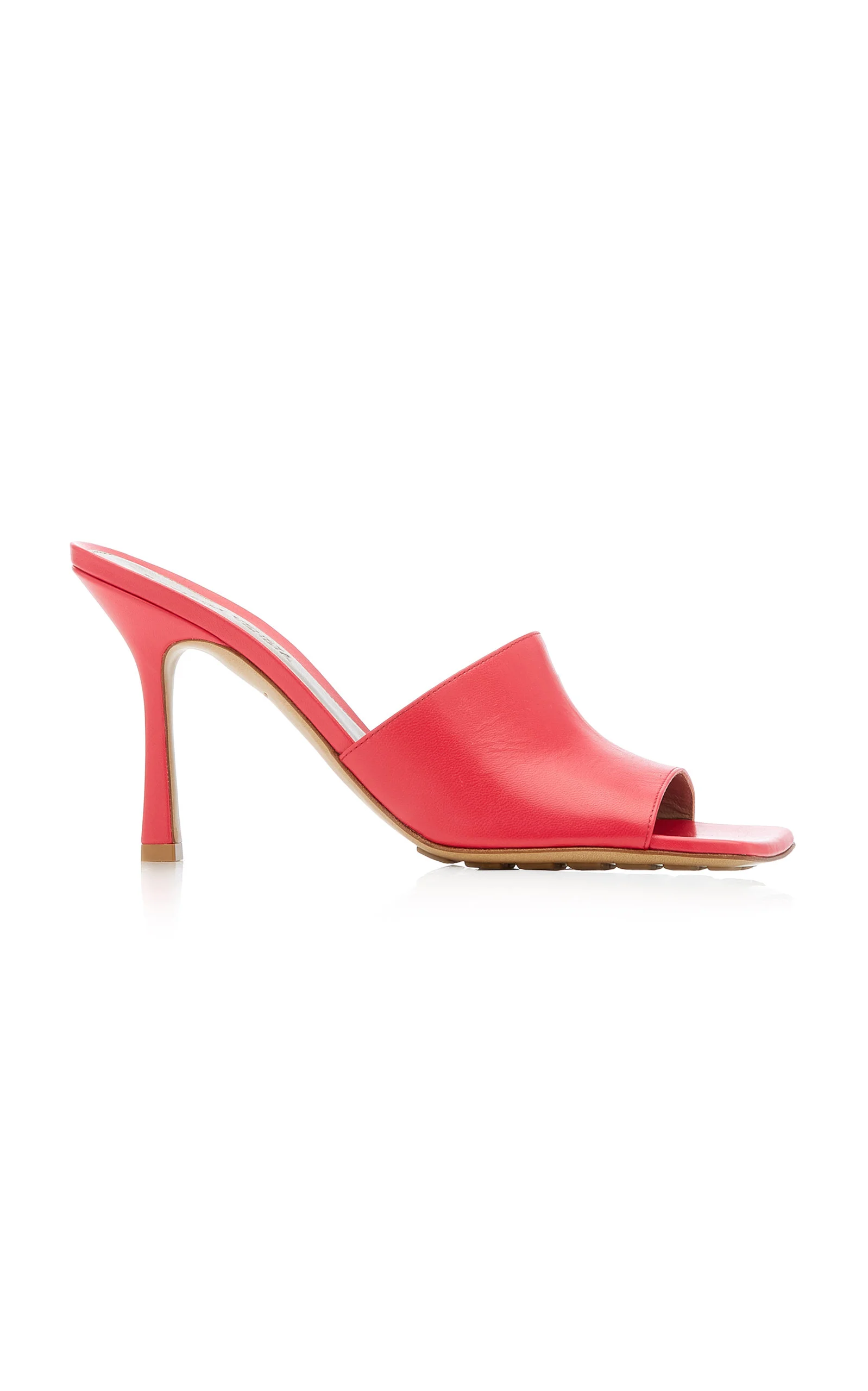 Stretch Leather Slide Sandals red - 1