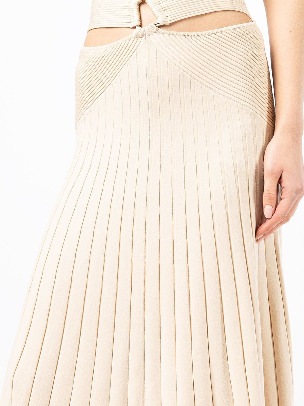 arabella compact ribbed-knit skirt - 5