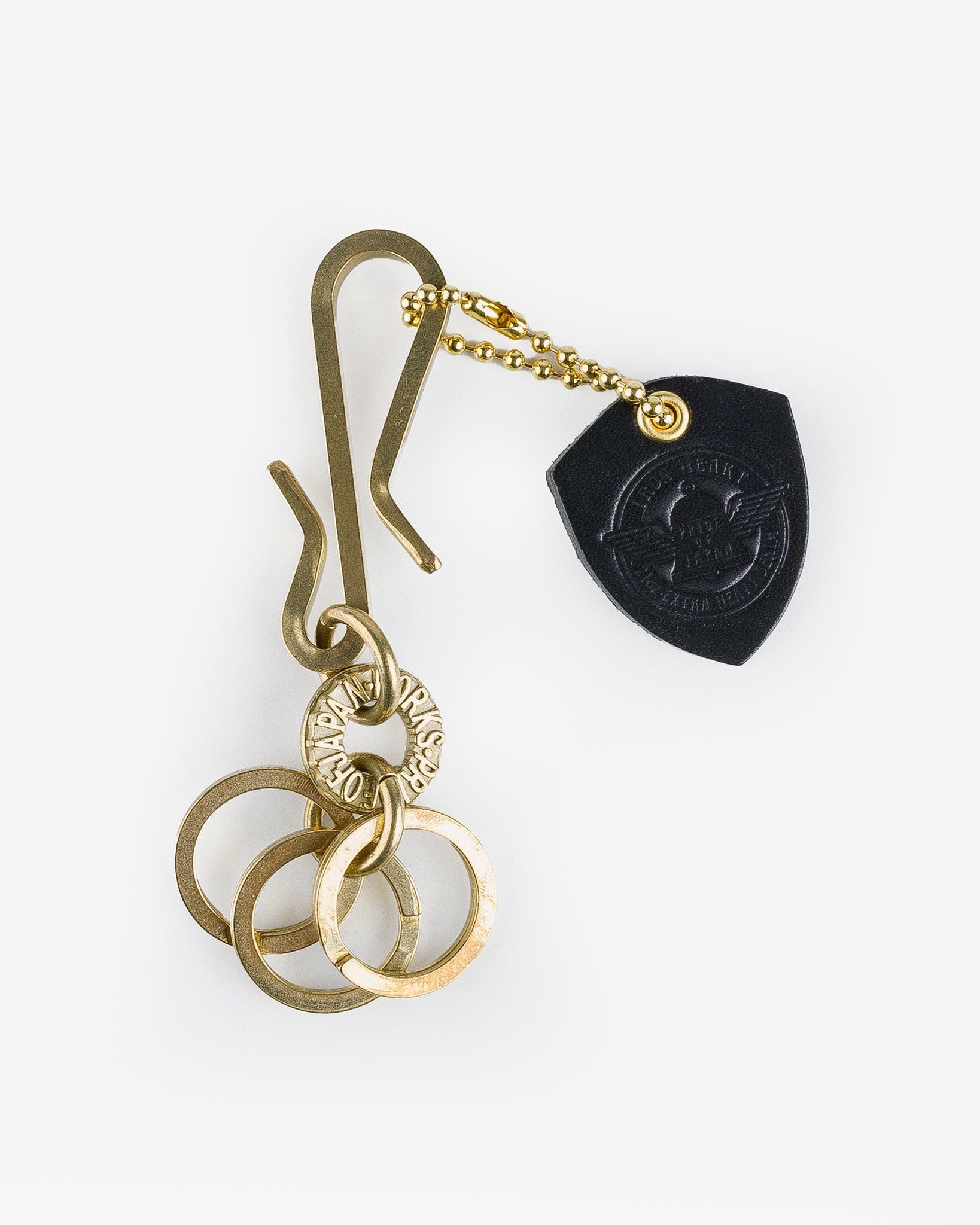 Brass-W10 Key Hook with Rings - Brass - 1