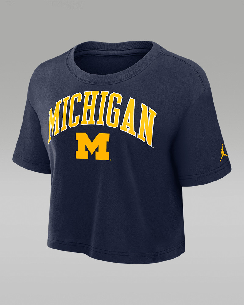 Michigan Athletic Prep Arch Women's Jordan Brand Dri-FIT College Cropped T-Shirt 1